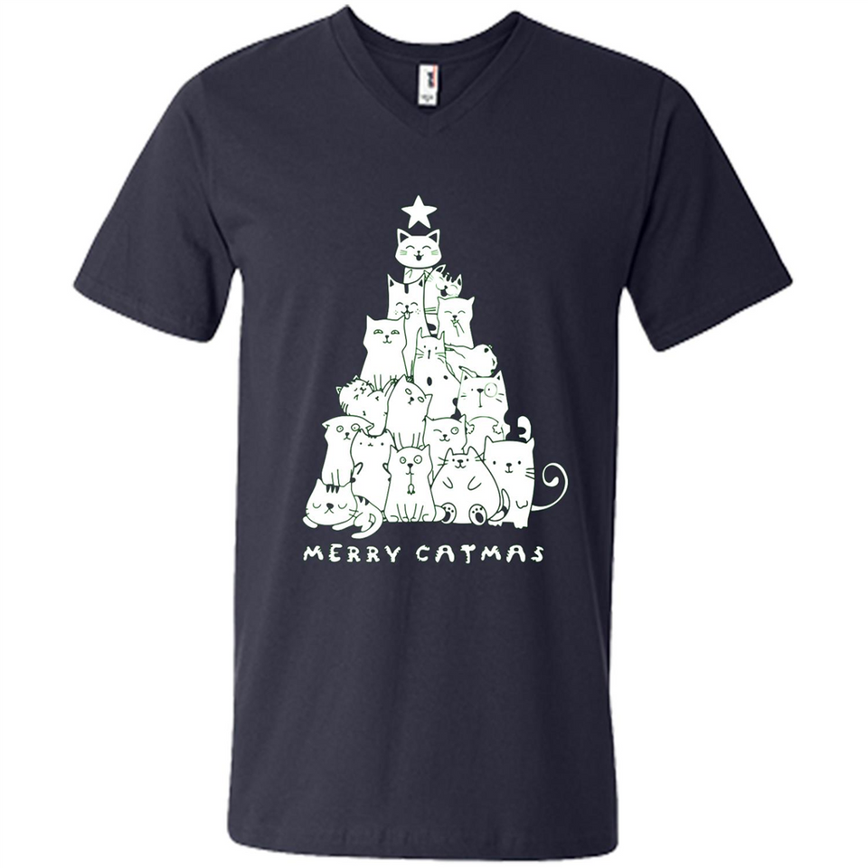 Merry Catmas - Merry Christmas Cat Lover Mug PINGPONG - Men's V-Neck