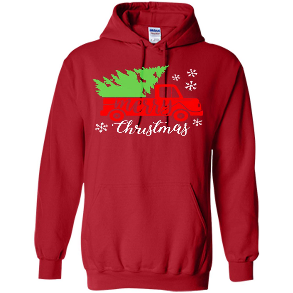Vintage Christmas Classic Truck T-Shirt with Snow and Tree