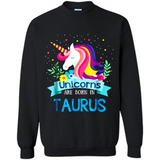 Unicorns are born in Taurus Birthday Rainbow Gift Ladies Custom