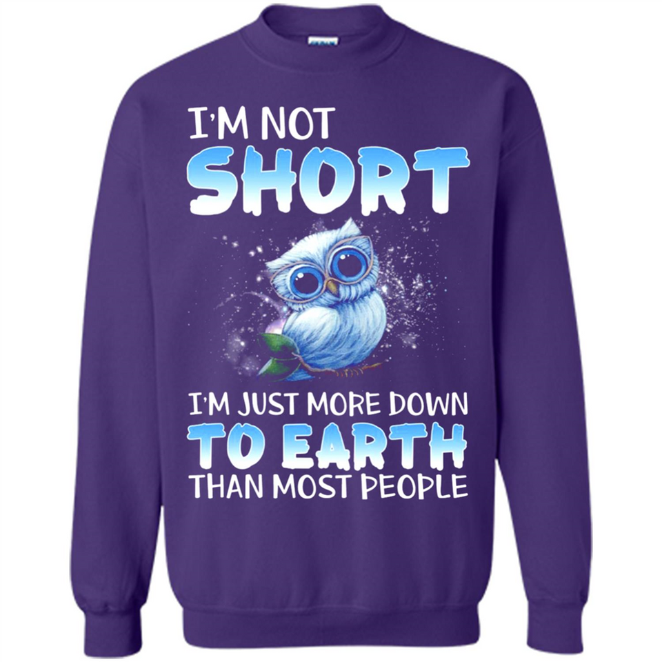 The owl I'm not short I just more down to Earth than most people - Sweatshirt