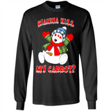 Snowman Wanna Kiss My Carrot Christmas - Long Sleeve T-Shirt