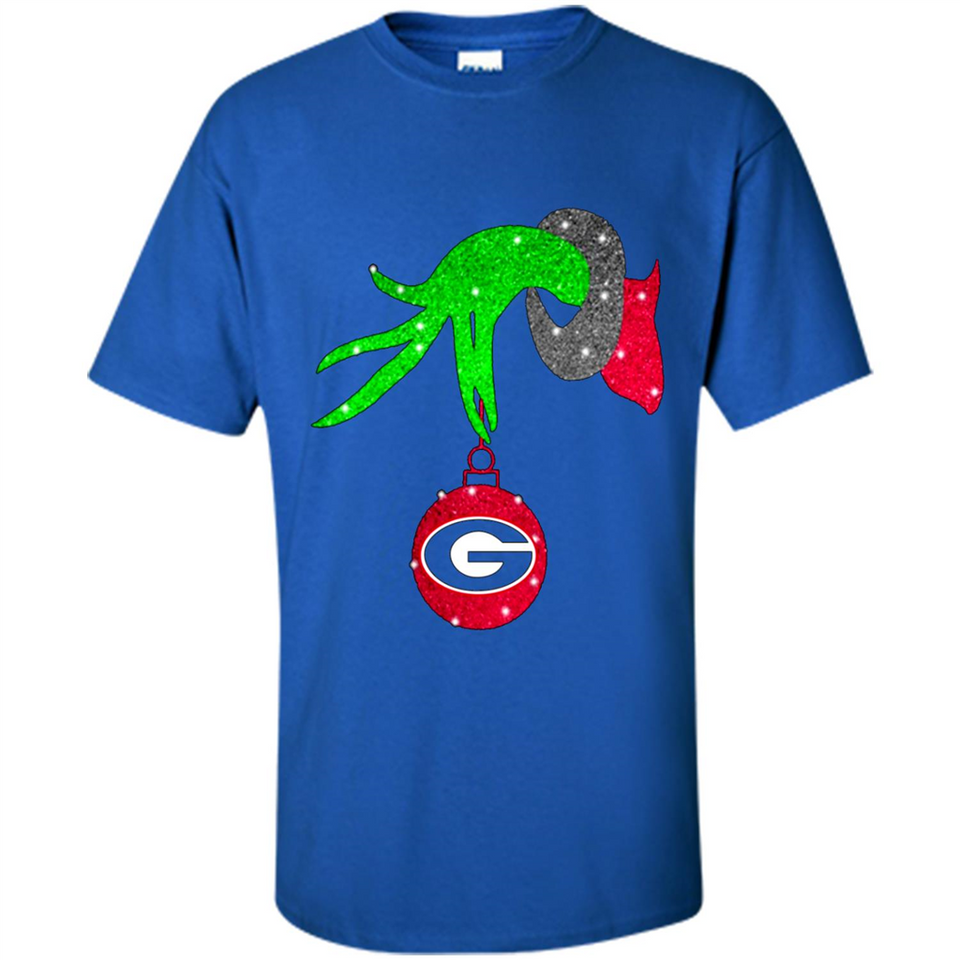 GRINCH HAND HOLDING GEORGIA BULLDOGS GLITTER CHRISTMAS PINGPONG
