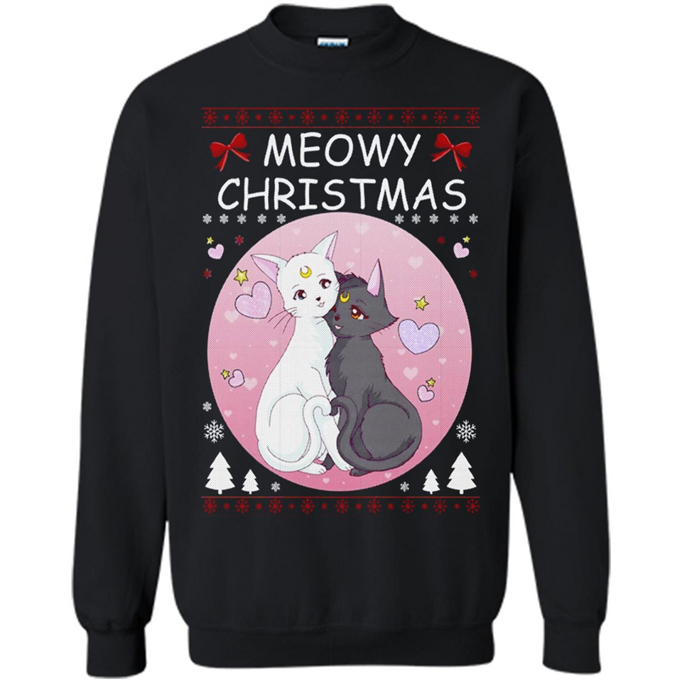 Sailor Moon Yin Yang Cat Love Ugly Christmas Sweater - Sweatshirt