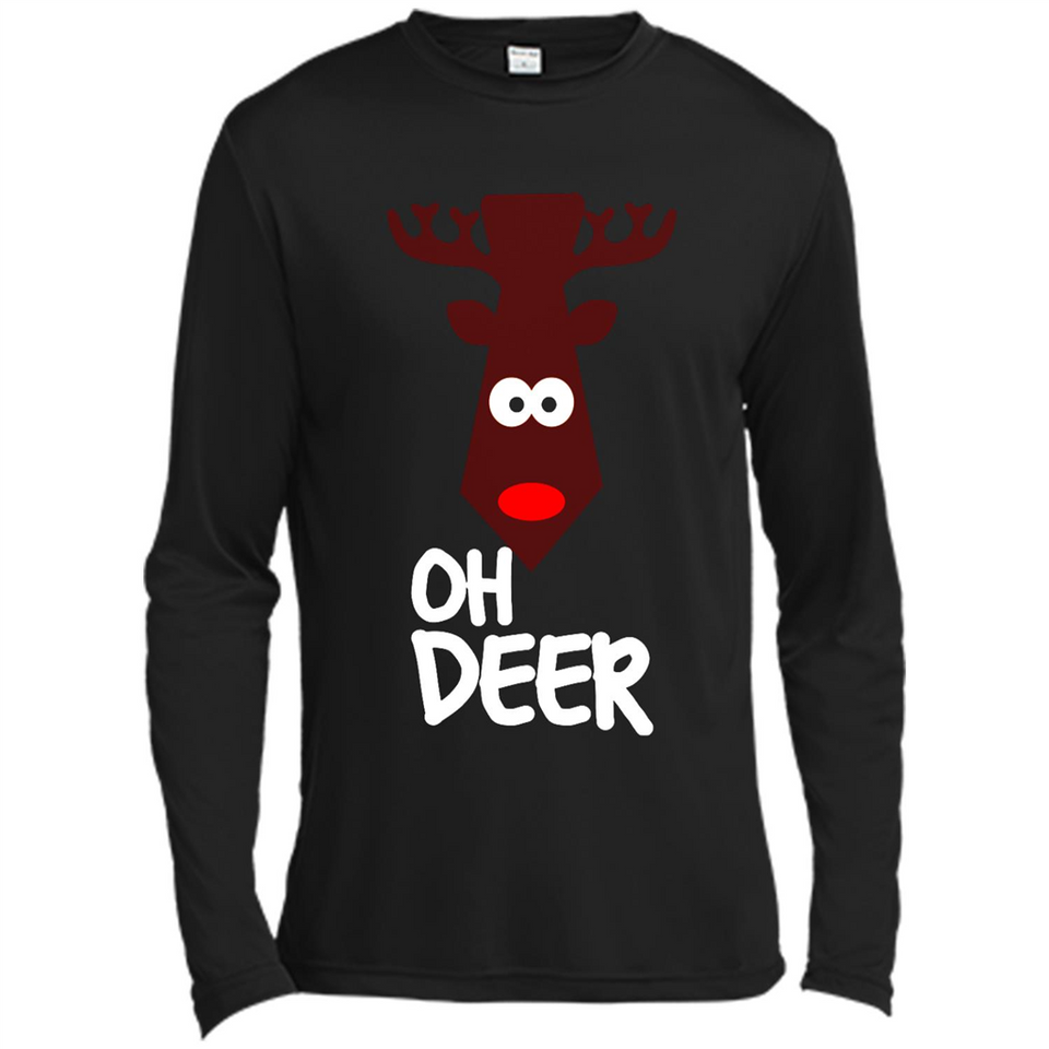 Oh Deer Christmas Reindeer Black mugs PINGPONG - Canvas Long Sleeve T-Shirt