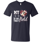 Washington Redskins Football My Heart is on that Field - Men's V-Neck