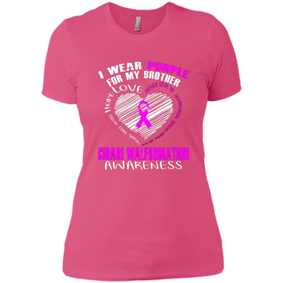I Wear Purple For My Brother Chiari Malformation - Ladies' Boyfriend T-Shirt