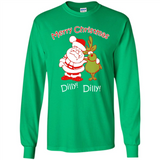 Christmas T-Shirt Santa And Reindeer Dilly Dilly - Long Sleeve T-Shirt