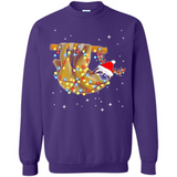Christmas Lights Sloth Wearing Santa Hat Funny Xmas - Sweatshirt
