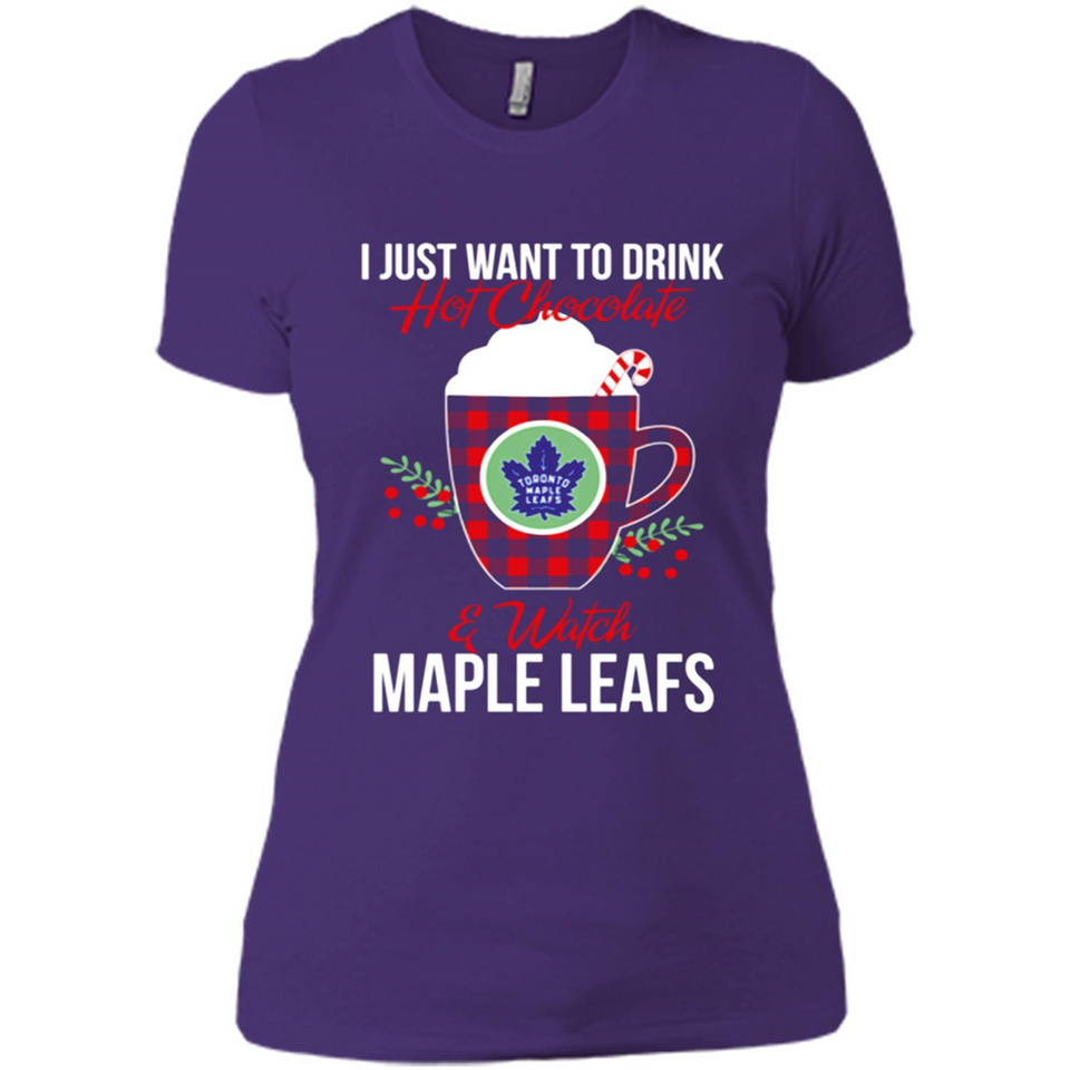 I Just Want To Drink Hot Chocolate & Watch Toronto Maple Leafs Ugly Christmas Sweater PINGPONG