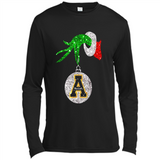 Funny Appalachian State Mountaineers Glitter Grinch Monogram Ornament Christmá - Canvas Long Sleeve T-Shirt