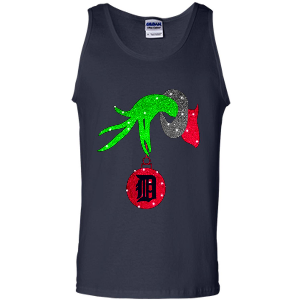 GRINCH HAND HOLDING DETROIT TIGERS GLITTER CHRISTMAS PINGPONG