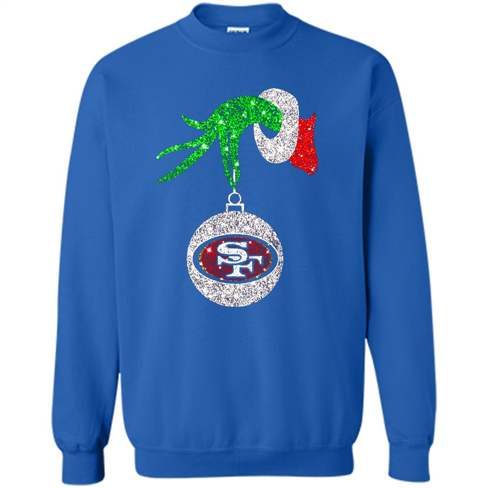 Amazing tee San Francisco 49ers Glitter Grinch Monogram Ornament Christmas Gift - Sweatshirt