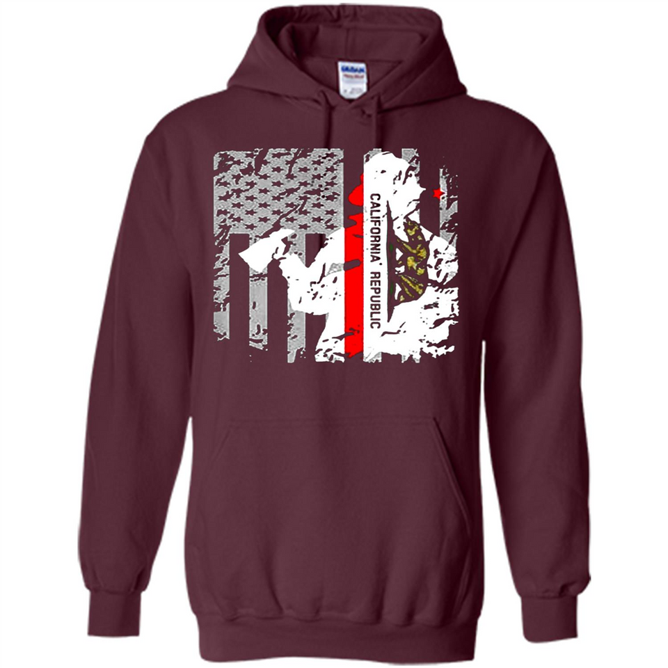 Paradise California Firefighter Thin Red Line Funds Youth T-Shirt PINGPONG - Hoodie
