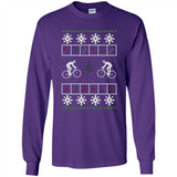 Christmas Ugly Sweater Cycling - Best Ugly Christmas Sweater - Long Sleeve T-Shirt