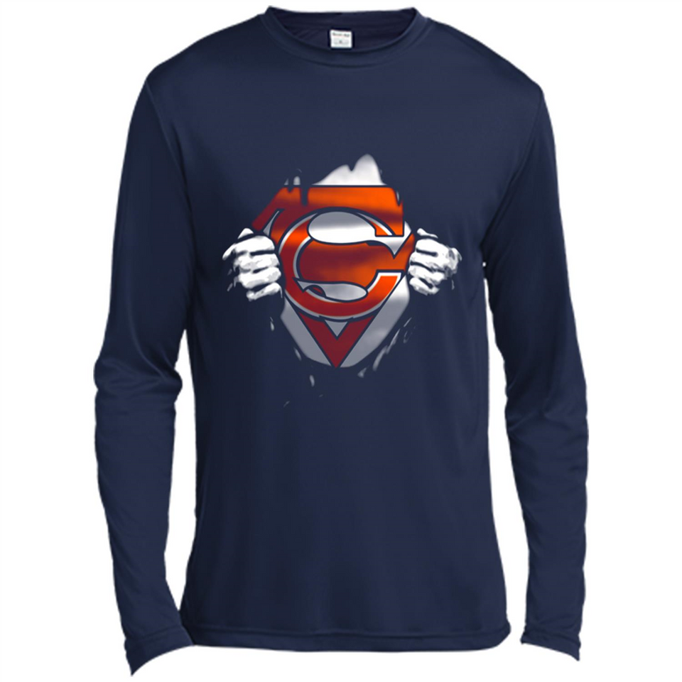 Chicago Bears And Superman Fans - Canvas Long Sleeve T-Shirt