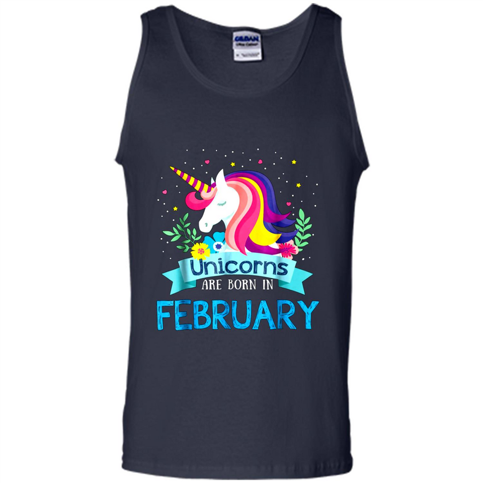 Unicorns are born in February Birthday Rainbow Gift Custom Ultra Cotton