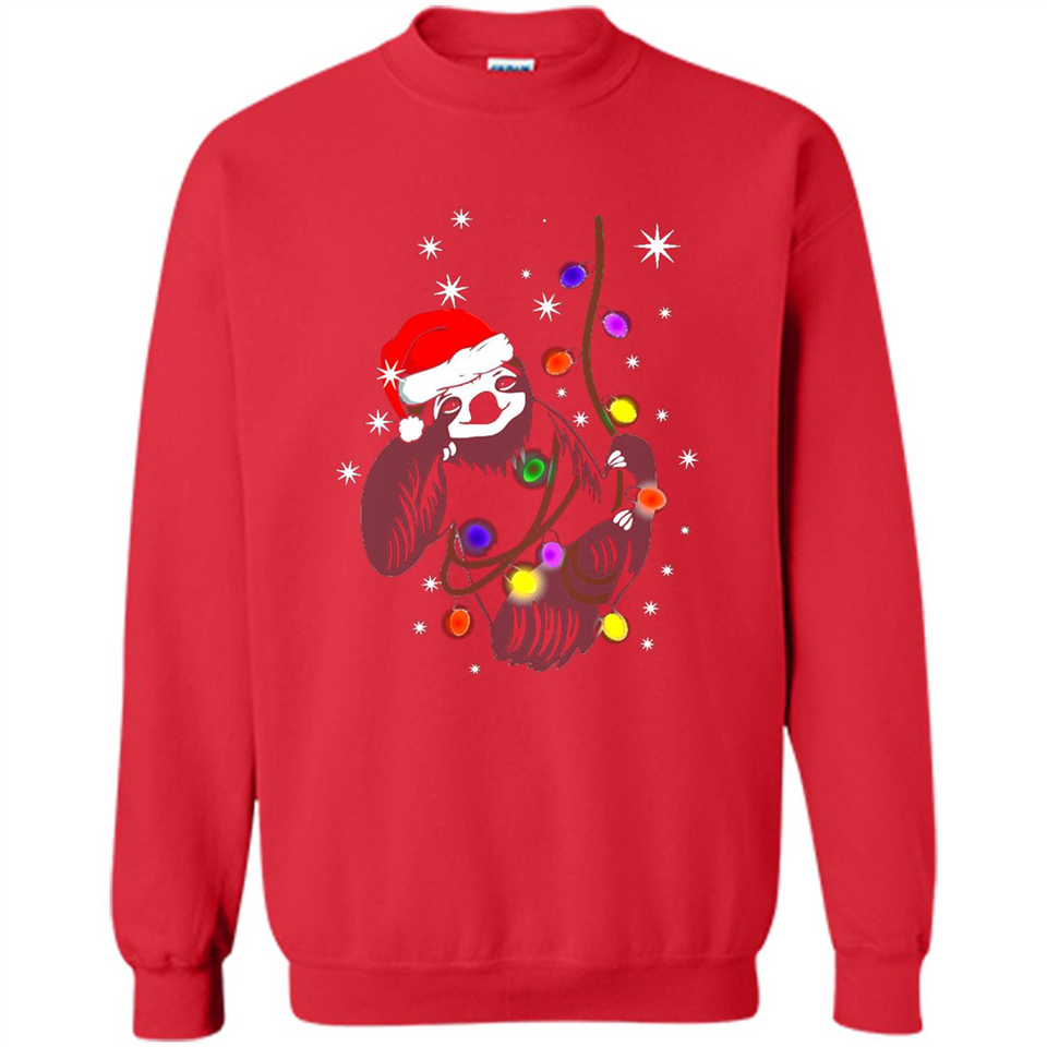 Cute Christmas Choloepus Sloth Santa Led Light Mug - Sweatshirt
