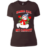 Snowman Wanna Kiss My Carrot Christmas - Ladies' Boyfriend T-Shirt