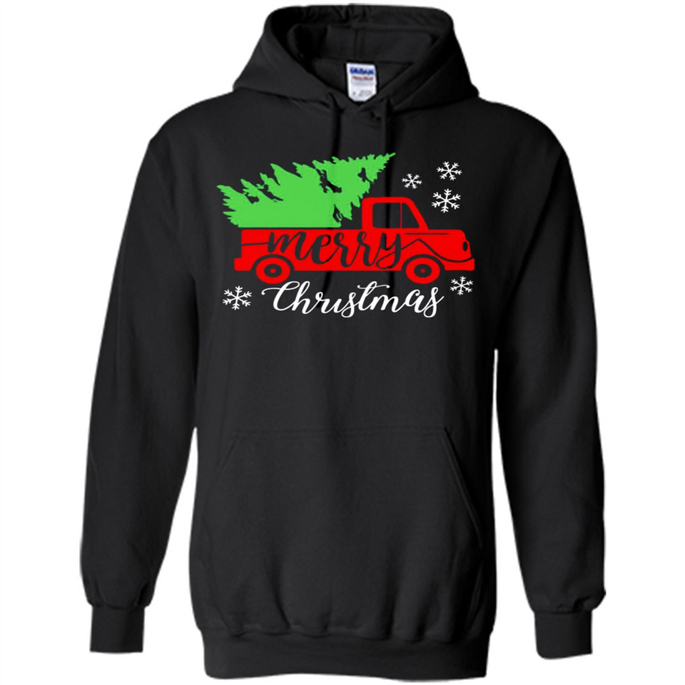 Vintage Christmas Classic Truck T-Shirt with Snow and Tree