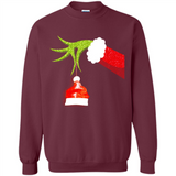 Funny Grinch Hand Holding Santa Hat Ornament Christmas PING PONG