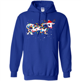 Christmas Lights Cow Wearing Santa Hat Funny Xmas Sweatshirt - Hoodie