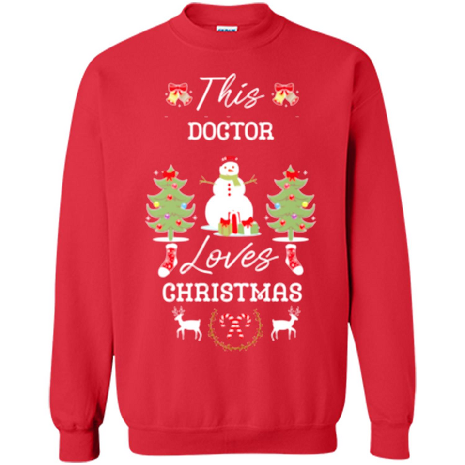 This Doctor Loves Christmas Tree Shirt with Snowman