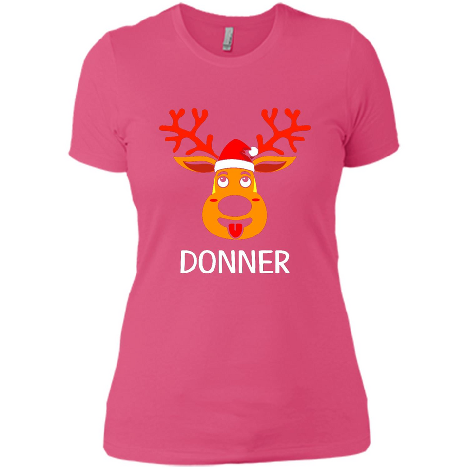 Donner Reindeer Santa Claus Funny Xmas Holiday T-Shirt - Ladies' Boyfriend T-Shirt