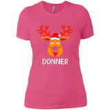 Donner Reindeer Santa Claus Funny Xmas Holiday T-Shirt - Ladies' Boyfriend T-Shirt
