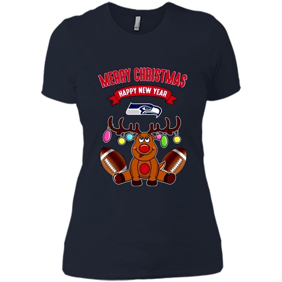Seattle Seahawks NFL Reindeer Funny Merry Christmas And Happy New Year