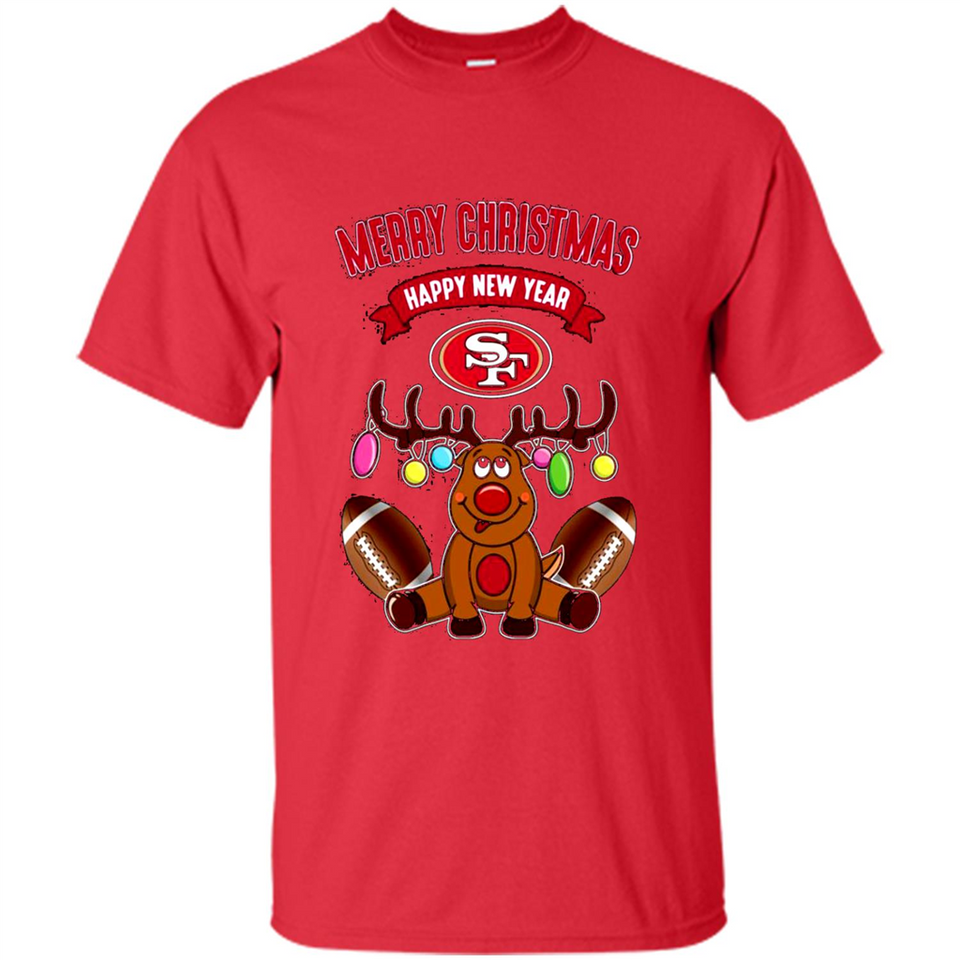 San Francisco 49ers NFL Reindeer Funny Merry Christmas And Happy New Year