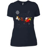 Christmas Unicorn Rudolph and Santa - Ladies' Boyfriend T-Shirt