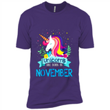 Unicorns are born in November Birthday Rainbow Gift Ladies Custom