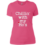Chillin With My Ho's Funny - Ladies' Boyfriend T-Shirt