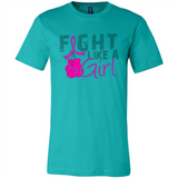 Fight Like A Girl Breast Cancer Awareness - Canvas Unisex T-Shirt