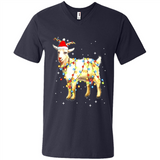 Christmas Lights Goat Wearing Santa Hat Funny Xmas - Men's V-Neck