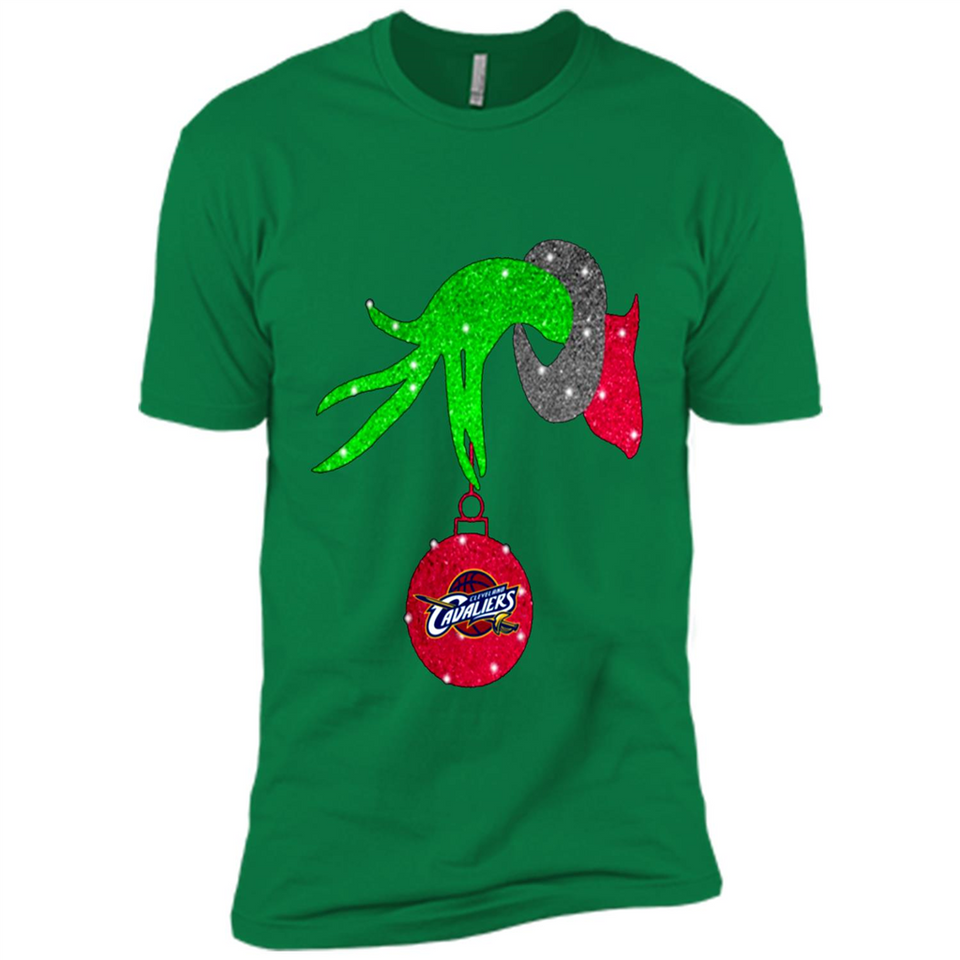 GRINCH HAND HOLDING CLEVELAND CAVALIERS GLITTER CHRISTMAS PINGPONG