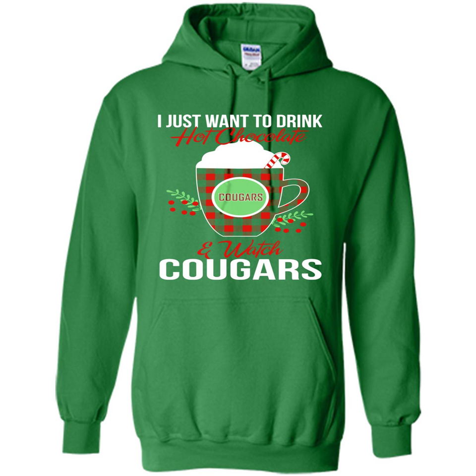 I Just Want To Drink Hot Chocolate & Watch Washington State Cougars Ugly Christmas Sweater PINGPONG