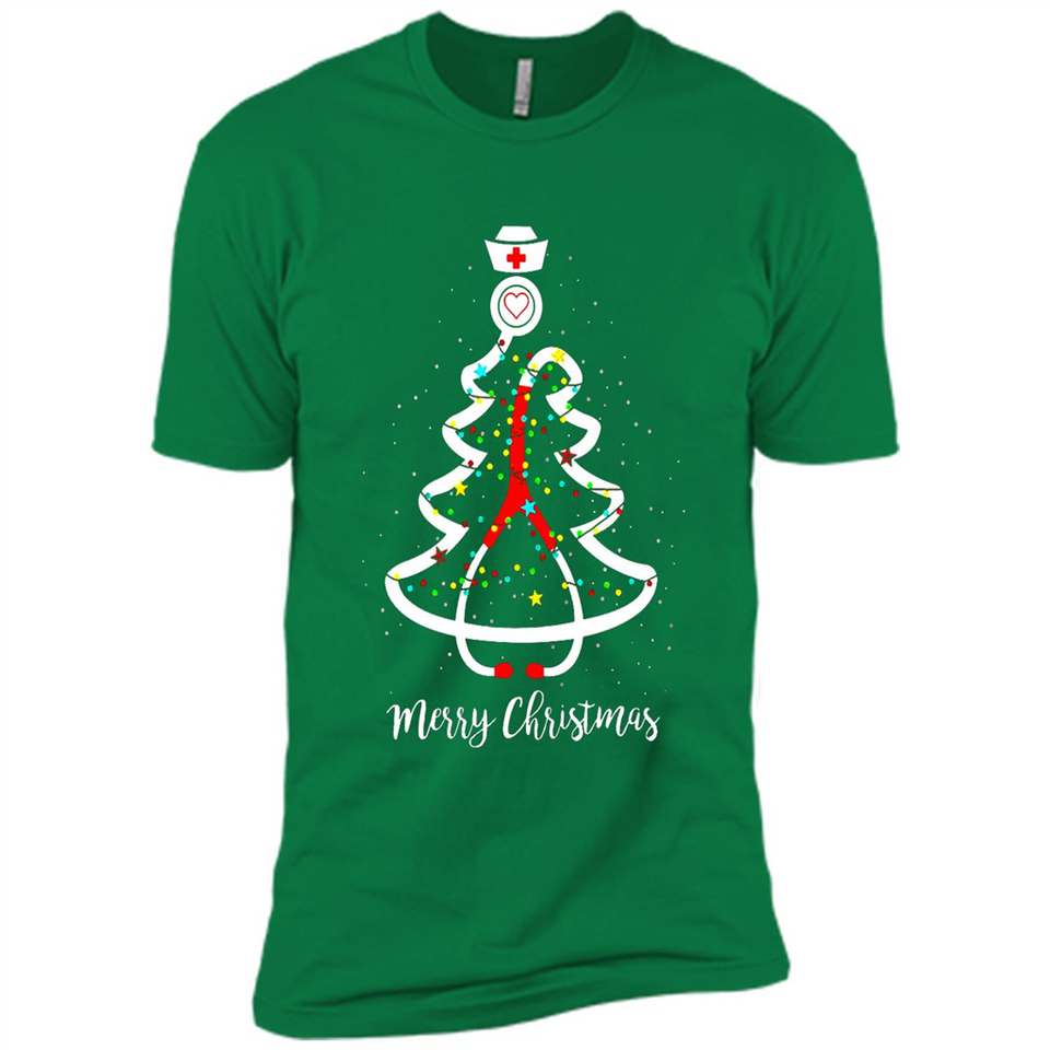 Christmas tree Nurse merry Christmas - Premium Short Sleeve T-Shirt