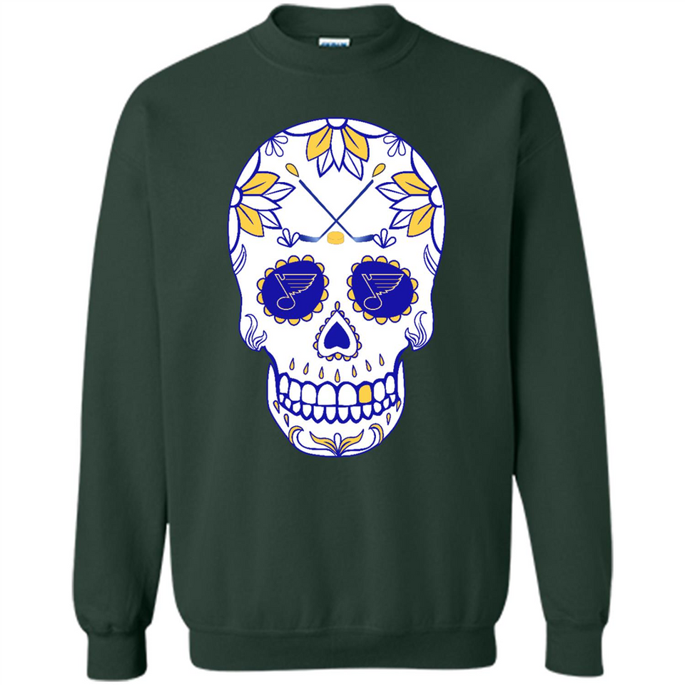 St. Louis Blues Hockey Sugar Skull Day of the Dead