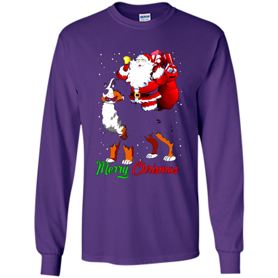 Merry Christmas Santa Claus With Big Dog sweater PINGPONG