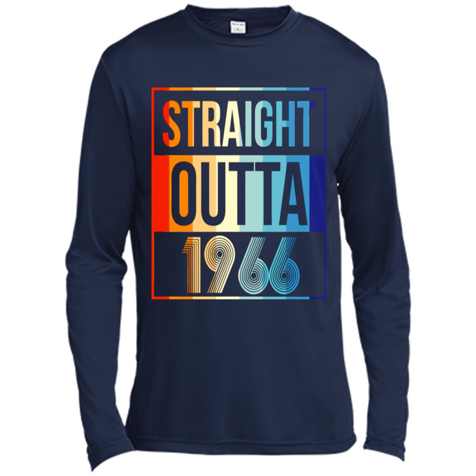 Retro Straight Outta 1966 52 Years Old - Canvas Long Sleeve T-Shirt