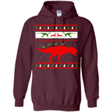 Dinosaur and Santa Clause Ugly Christmas Sweater - Hoodie