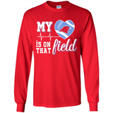 Carolina Panthers Football My Heart is on that Field - Long Sleeve T-Shirt