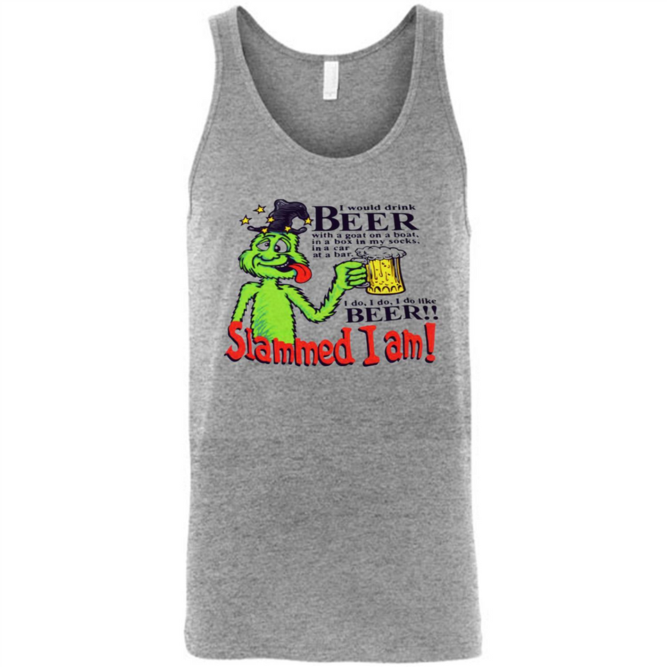 Slammed I Am I Would Drink Beer With A Goat On A Boat Shirt - Canvas Unisex Tank