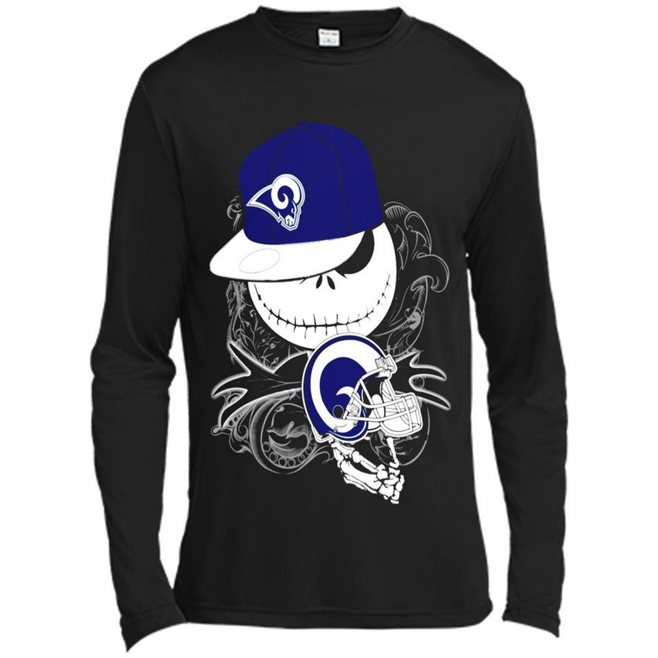 Jack Skellington The Nightmare Before Christmas-Rams Football - Canvas Long Sleeve T-Shirt