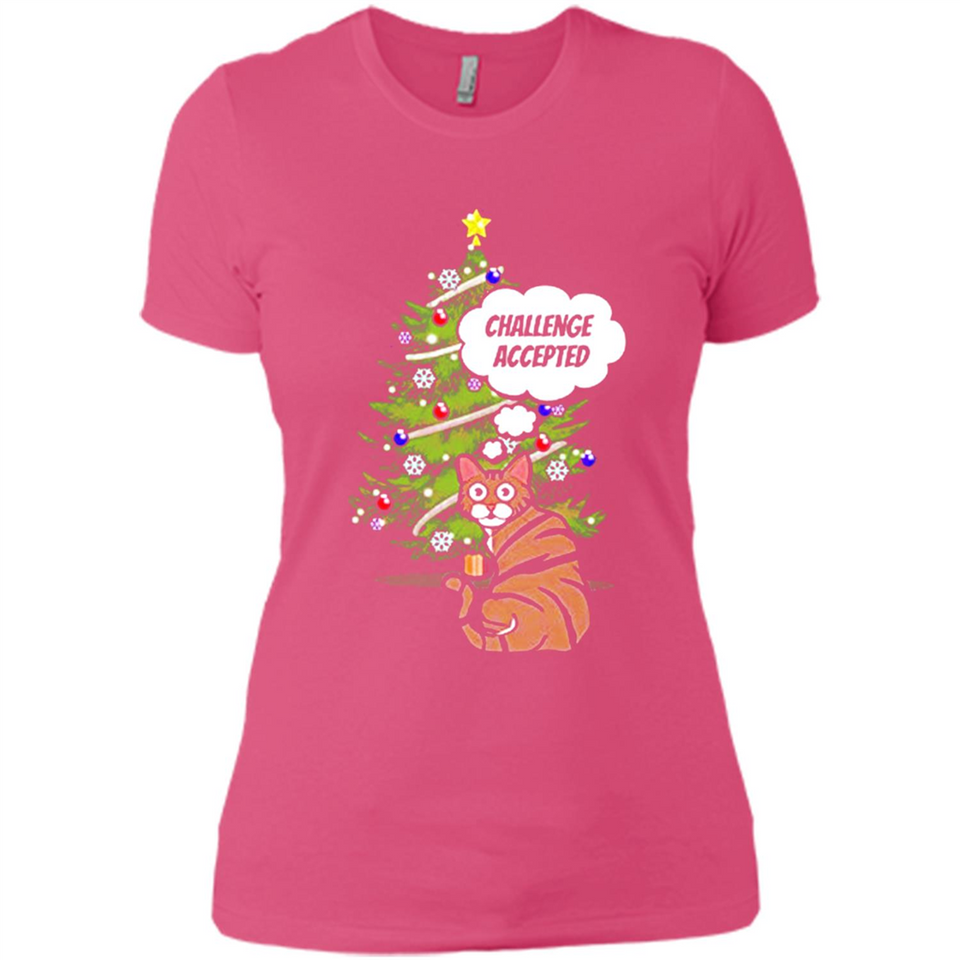 Christmas Tree Cat Long Sleeve Christmas Shirt for Cat Lover - Ladies' Boyfriend T-Shirt