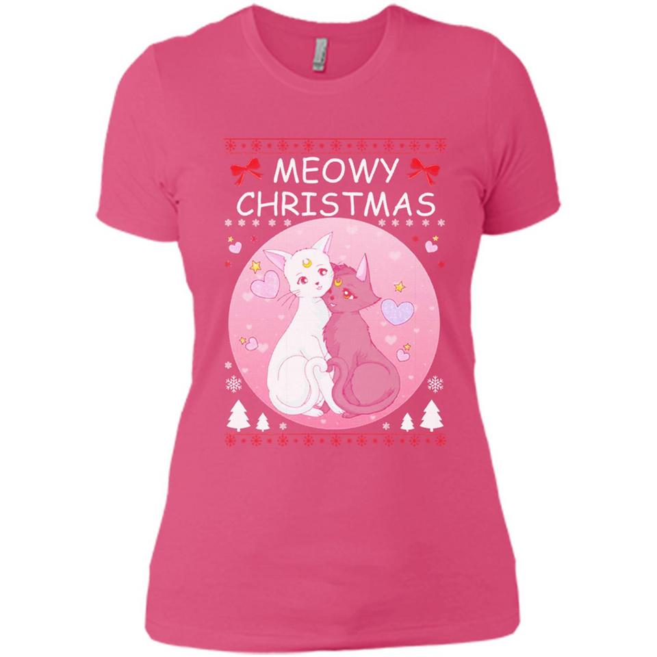 Sailor Moon Yin Yang Cat Love Ugly Christmas Sweater - Ladies' Boyfriend T-Shirt