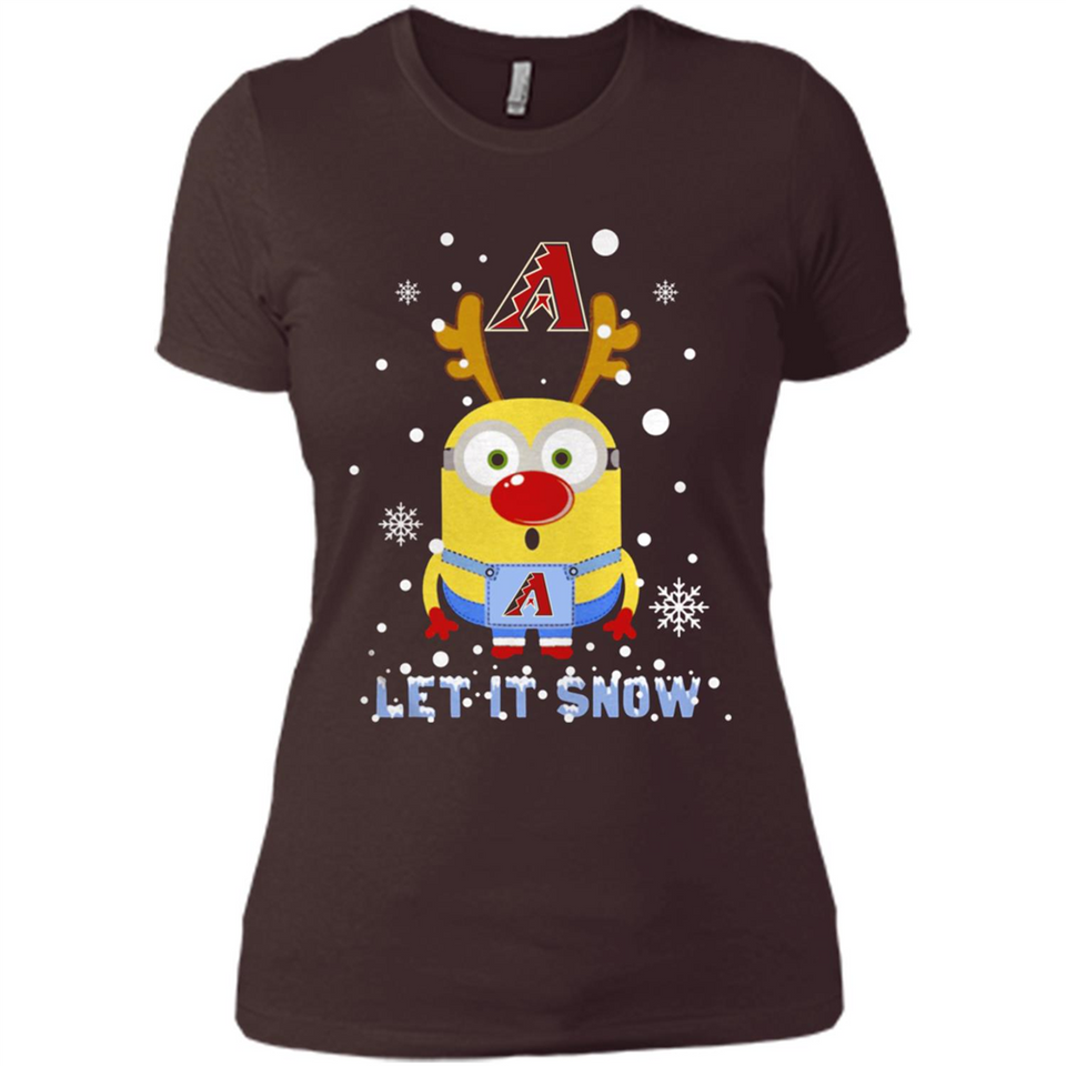 Minion Arizona Diamondbacks Ugly Christmas Sweater Let it Snow - Ladies' Boyfriend T-Shirt