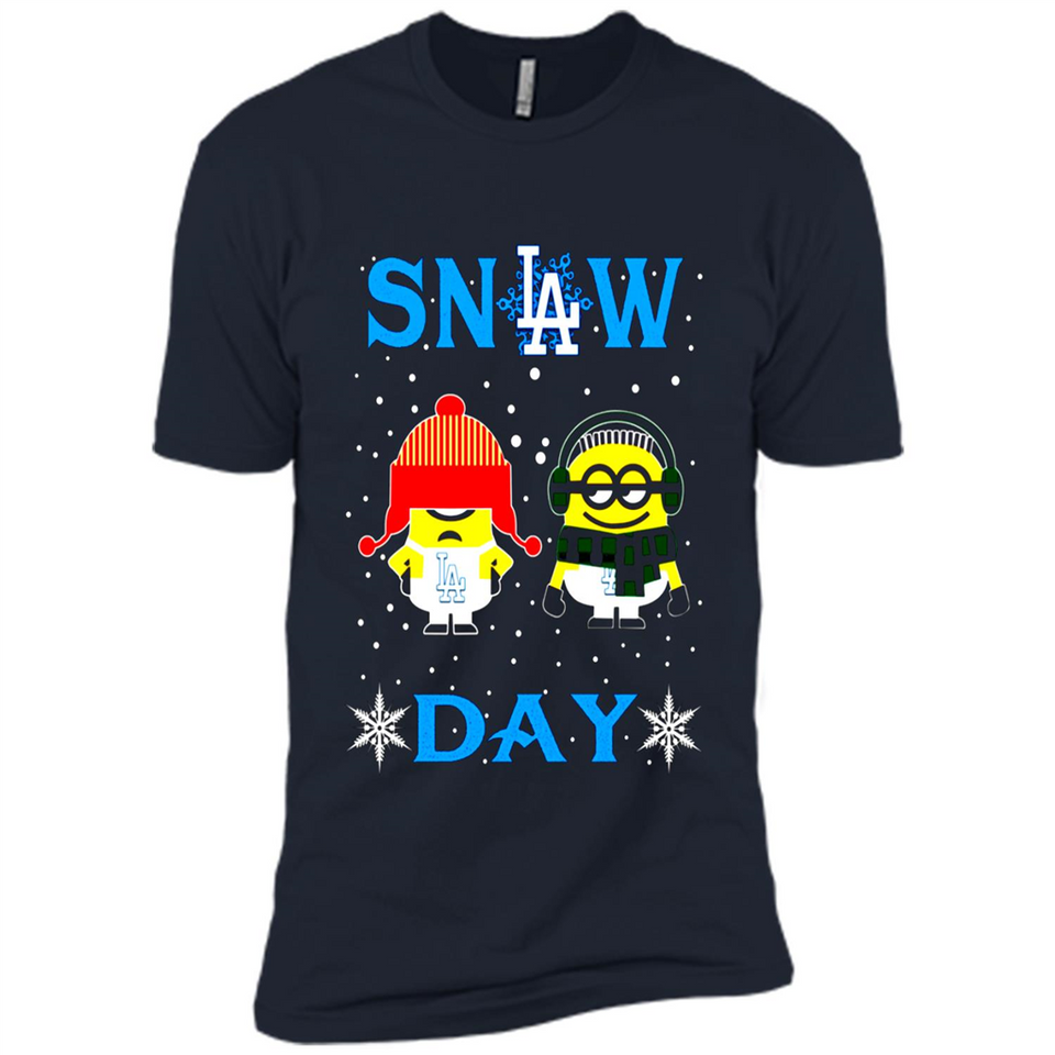 Snow Day Shirt For Los Angeles Dodgers Vs Minion Fans pingpong