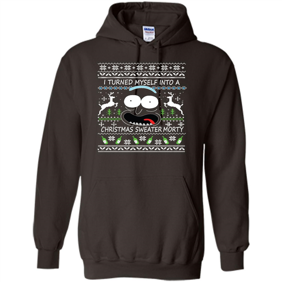 RICK AND MORTY-I TURNED MYSELF INTO A CHRISTMAS SWEATER MORTY UGLY XMAS SWEATER